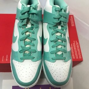 Nike Shoes | New Youth Dunk High Gs Size 6y Island Green Nike Dunk High White 2017 (GS) 921797 100